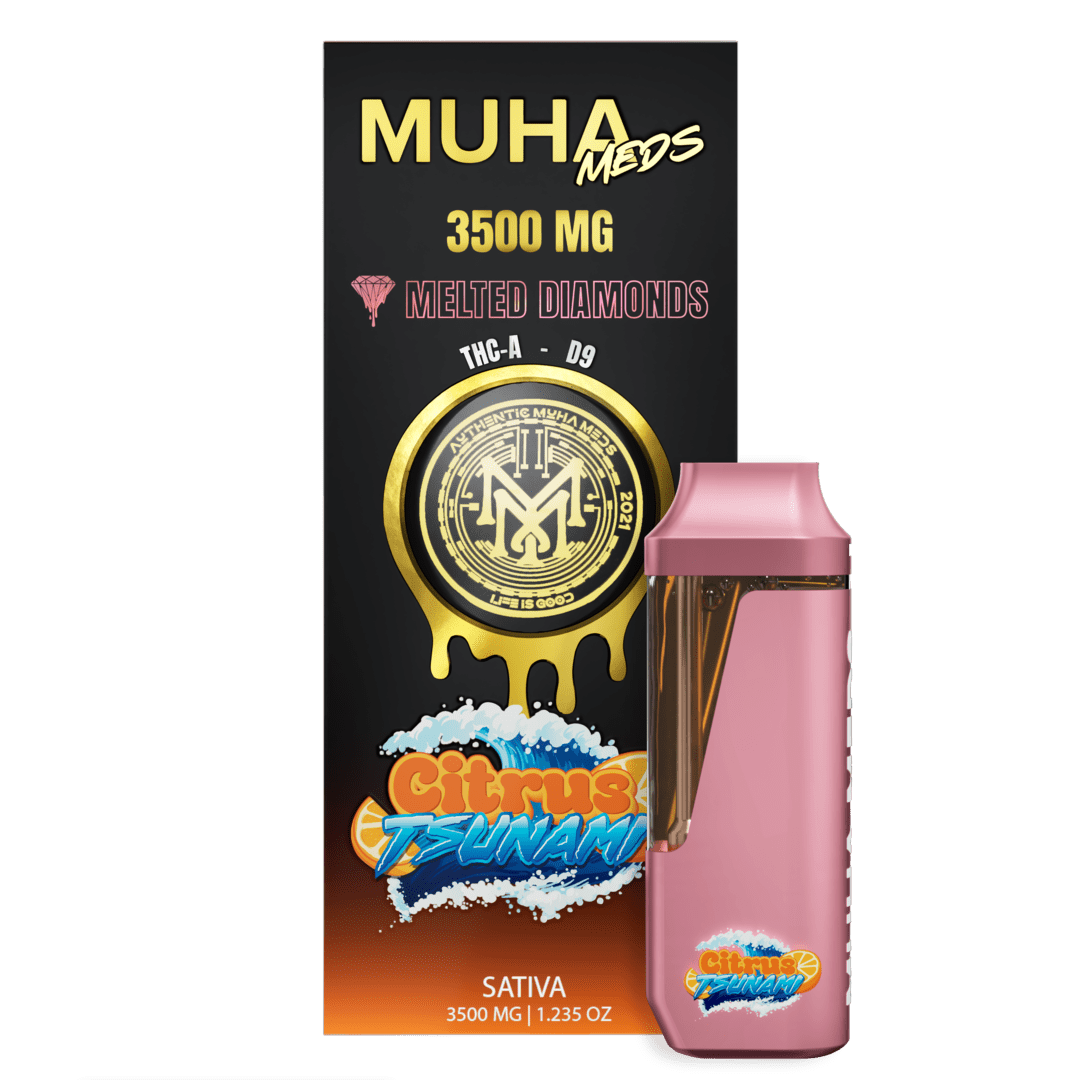65b87da724498a8176bc85c1_65988c10d5b28bbed5bf80ed_DevicePackagingFront_Diamond_Citrus_V1 - Muha Meds Official Store | Premium THC Vape Carts & Disposables Citrus Tsunami